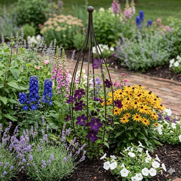 Elegante Rankhilfe Topiary in rostoptik